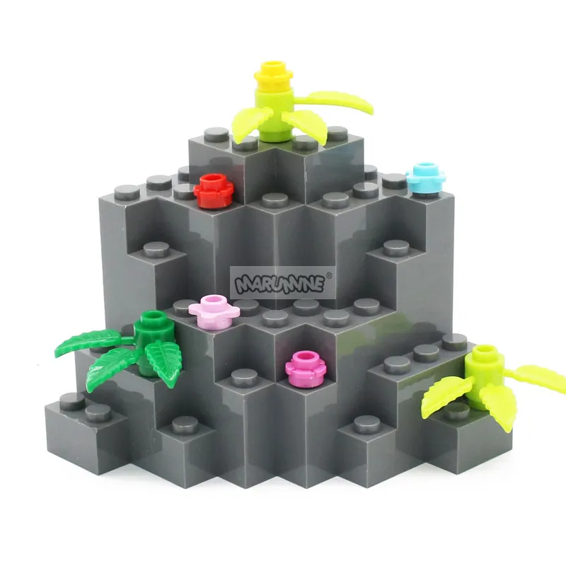 Marumine-암석 패널 직사각형 8x8x6 중간 대칭 MOC 벽돌 10 피스 23996 산악 블록 벌크 부품 액세서리, 마루민 바위 패널 중간 대칭 MOC 블록