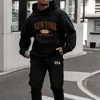 Men's Hoodie Pants Sets New York City Letters Sweatshirts Loose Sweatpants Suit Fleece Jogging Sweatshirt Trousers Outfits Suits 1