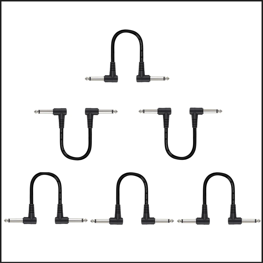 3/6 Pack 6In Guitar Patch Cables Black/Colorful Guitar Pedal Cable Effect Cable Cord 1/4