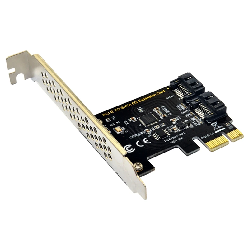 

Плата расширения SATA3.0 PCIE, Райзер с поддержкой интерфейса 2x SATA3.0, 6 Гб/с