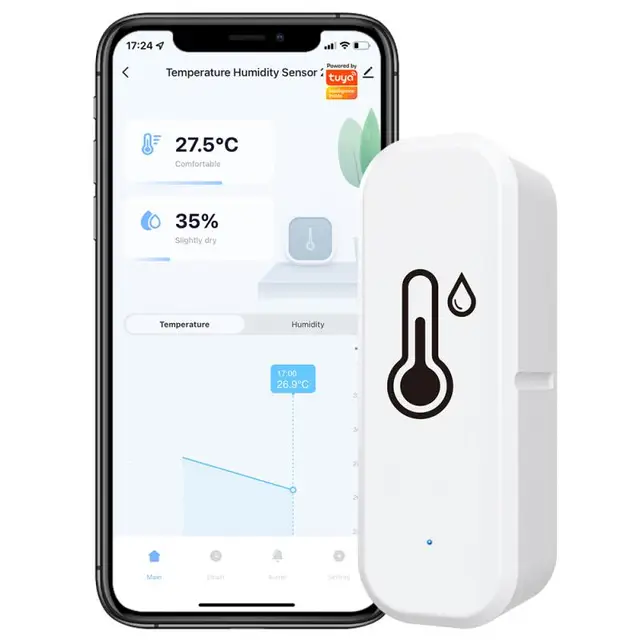 Humidity Sensor WiFi+Bluetoot-h Dual Mode Doodle High Humidity Low Humidity Alarm Real Time Monitoring Humidity Sensor 6