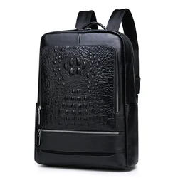 Business Case With Leather Top Layer Backpack Men's Luxury Designer Bag Black Bags School Handbag For Teenage Girls Woman Kit