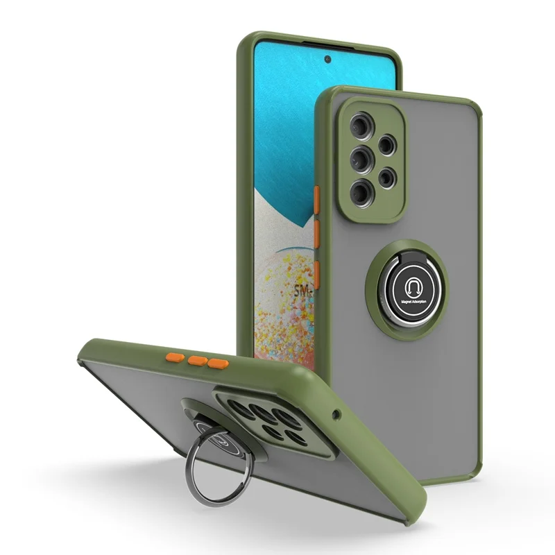 Shockproof Matte Armor Phone Case with Ring Magnetic Holder and Stand