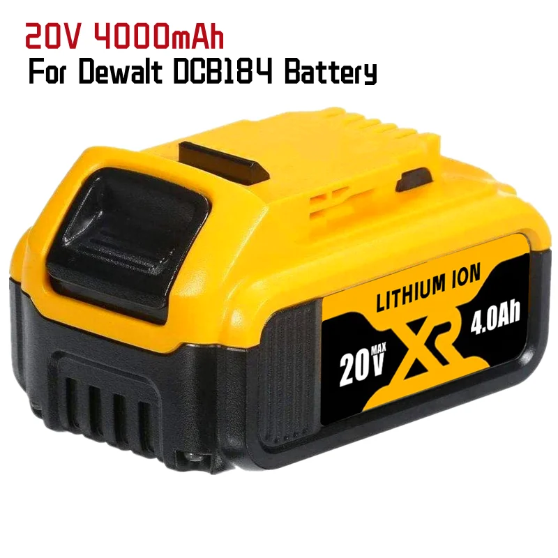 DCB184 18V/20V MAX XR 4,0 Ah Li Ion Ersatz Batterie für Dewalt 20V