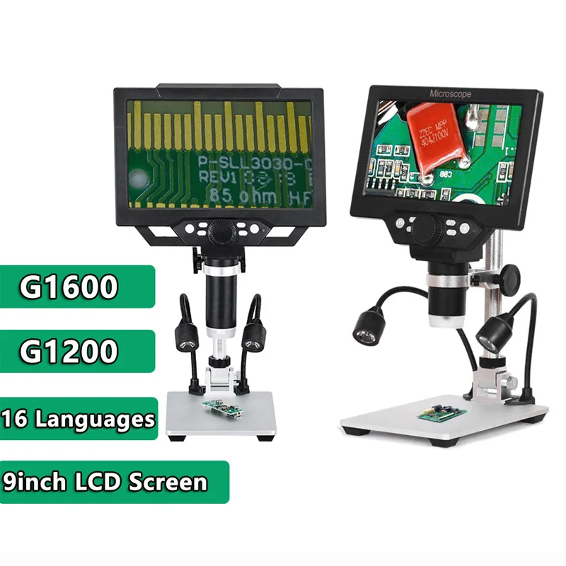 G1600 Digital Microscope 12MP 1 1600X Magnification Microscope 9inch ...