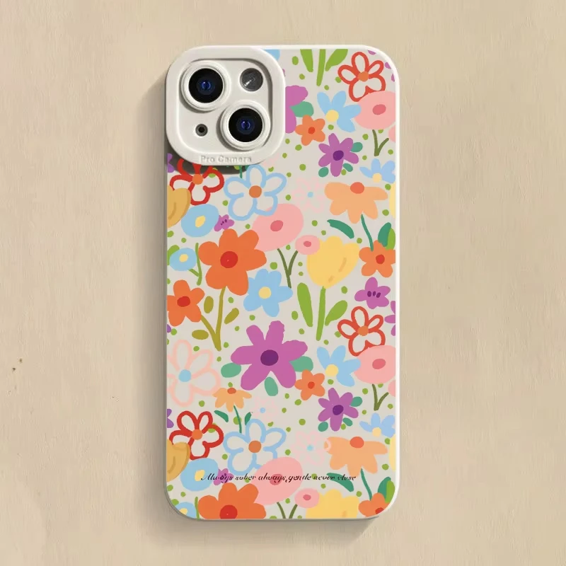 Vibrant Rainbow Floral Pattern Phone Case Cover