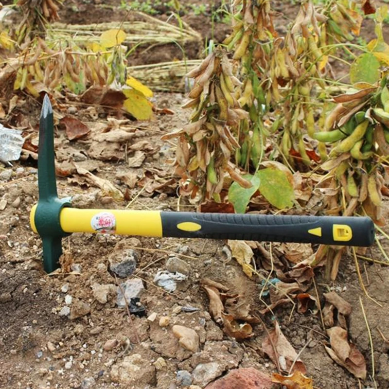 Mattock Fiberglass Handle Pick Axe for Garden Projects/Vegetable Harvesting Garden Pick Hand Tools Labor-saving pickaxe for planting