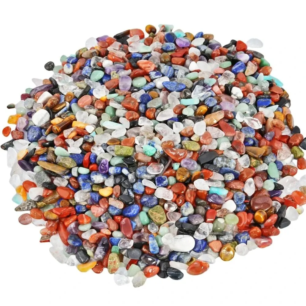 Tumbled Agates Natural Crystal Gravel Quartz Ore Minerals Reiki Healing Specimen Home Aquarium Fish Tank Gardening Decoration