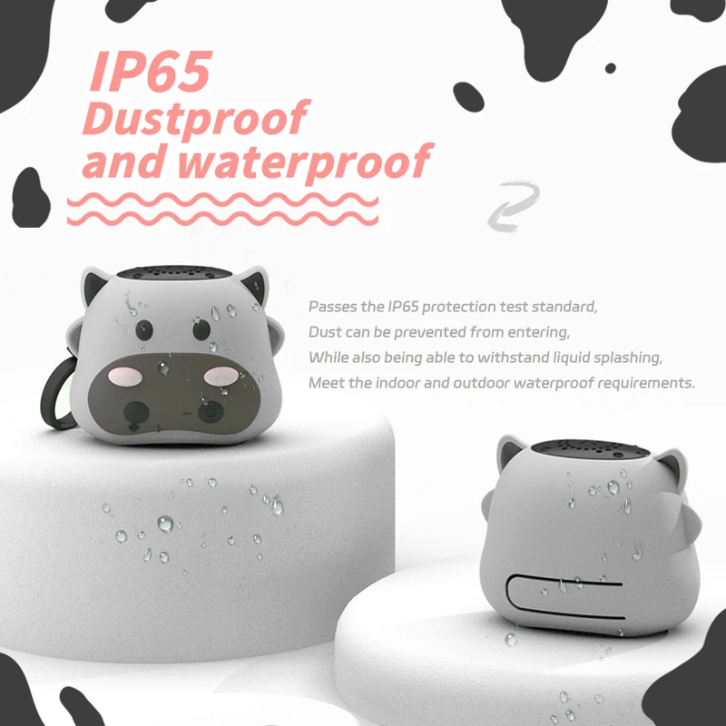 Cute Cartoon Kids Bluetooth Speaker Mini Cow TWS Connection Bluetooth Soundbar Loudspeaker Wireless TF Card MP3 Music Player