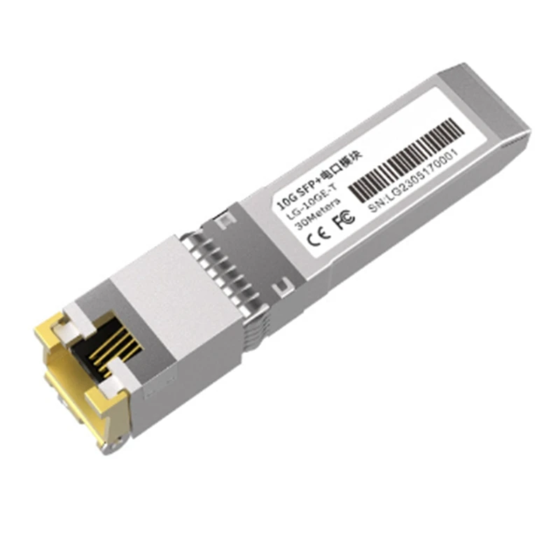 

Модуль 10G SFP +, 10 Гбит, медные модули SFP, оптический порт, поворот на порт Ethernet RJ45, гигабитный модуль приемопередатчика 1000 м, серебристый металл