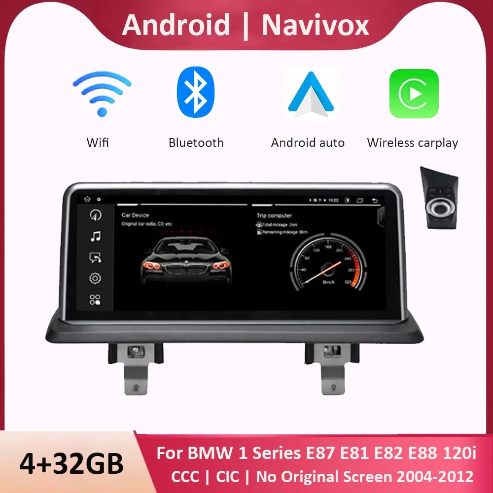 Autoradio Android Carplay Gps Usb BT BMW SERIE 1 CCC /CIC (E81/E82