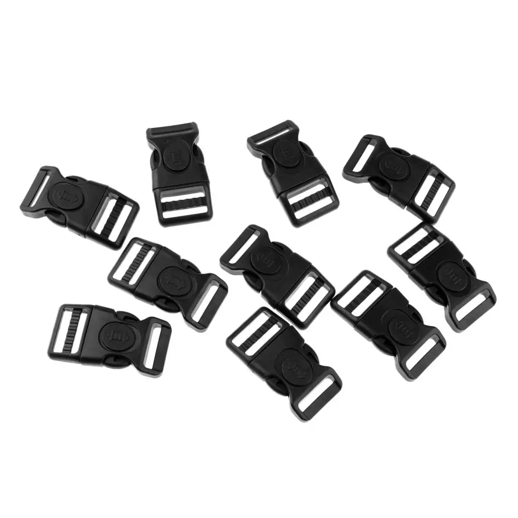 10 Pieces Contoured Quick Release Buckles with Curved Side Release for 