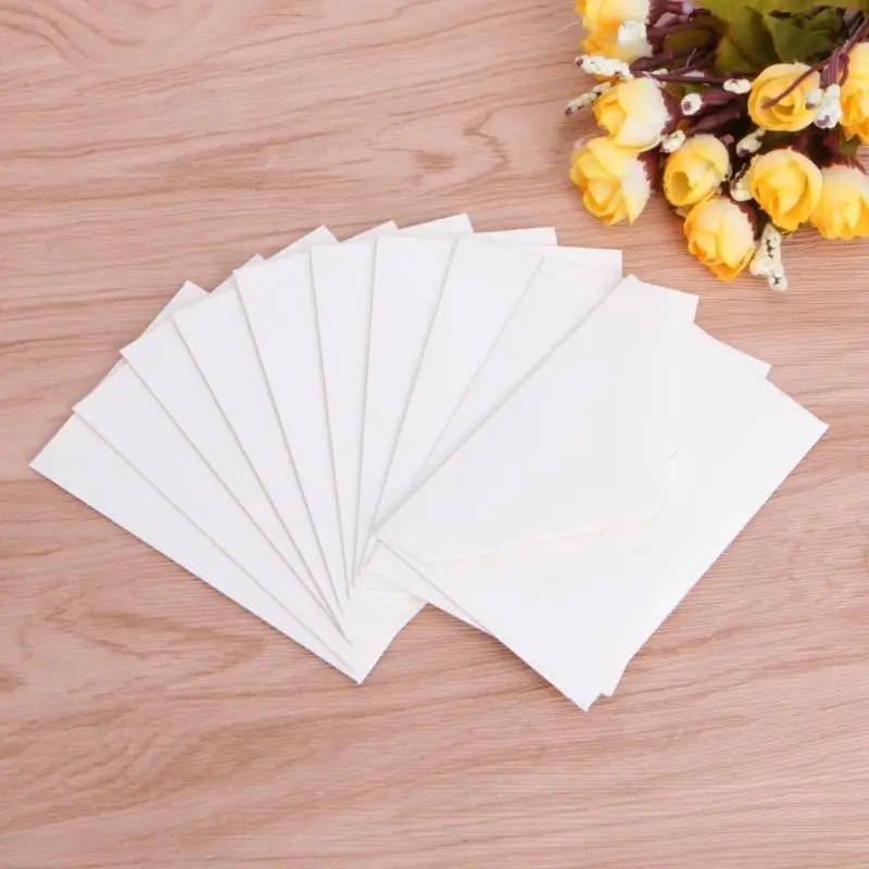 Y5LB 50 Pcs 레트로 크래프트 종이 봉투 4x2.67in 엽서 초대장 편지 주머니