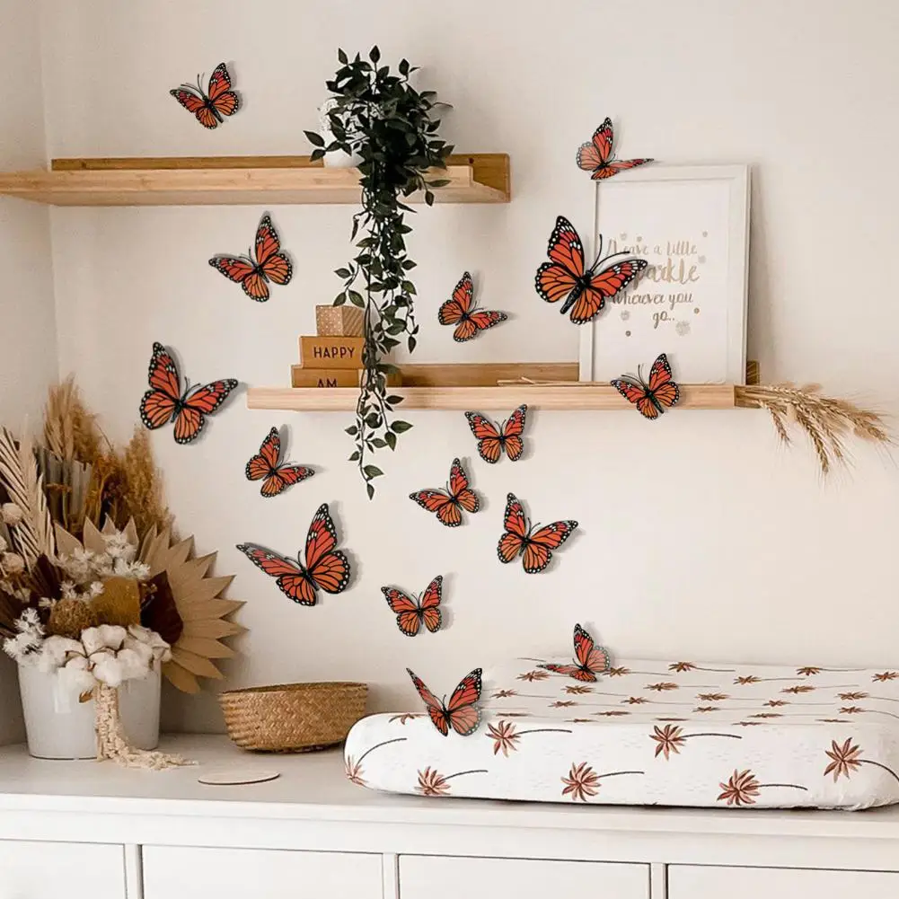 

Wall Decal Exquisite Three-dimensional Butterfly Stickers Home Decorations for Halloween Weddings Parties Refrigerator Butterfly