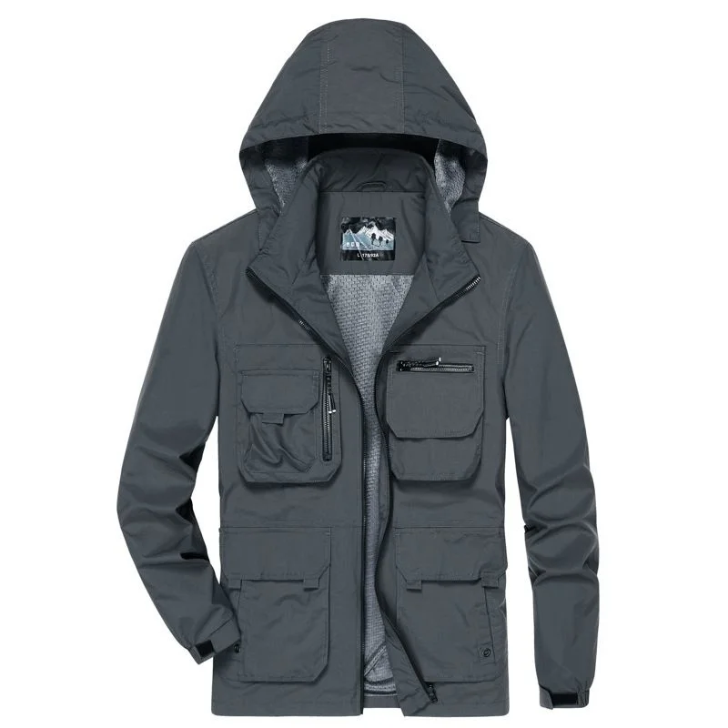 Men's Cold Jackets Parkas Streetwear Sweatshirt With Zipper Hooded Bomber Clothing Winter Sweat-shirt Mens Waterproof Coat Style