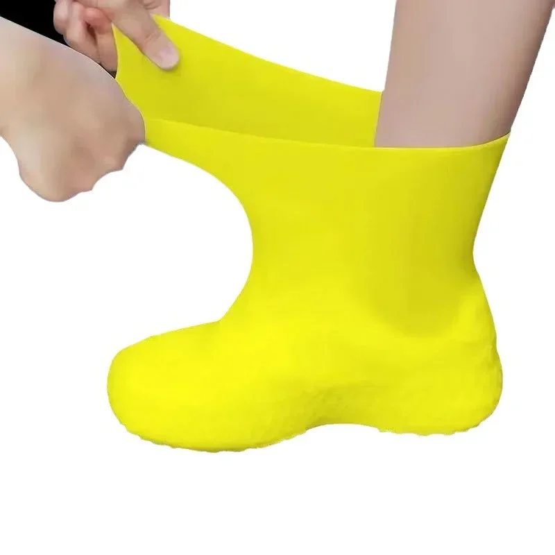 New 1 Pair Silicone WaterProof Shoe Covers lip-resistant Rubber Rain Boot Rain Gear Overshoes Accessories For Outdoor Rainy Day