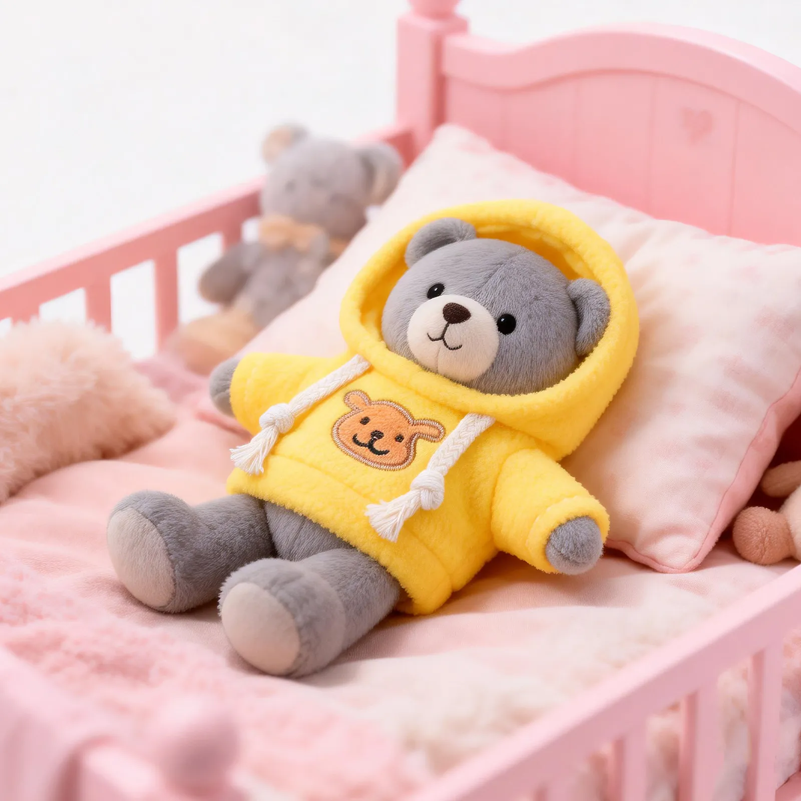 2Pcs 곰 옷 후드티 부드럽고 편안한 봉제 인형 드레스업 옷 미니 곰 의상 교체용 봉제 인형 후드티