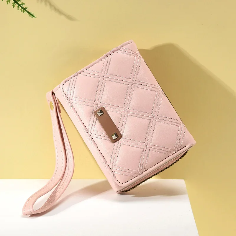Women's Wallet Tri Fold Card Bag PU Multi Objects Pocket Short Fashion  Purses Korean Minimalist wallets New Daily Match