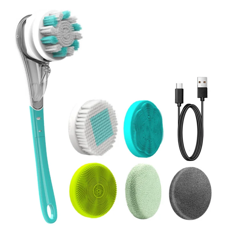 Electric Bath Brushes Shower Cleaning Body Massage Brush Multifunctional Brush Spa Waterproof IPX7 Long Handle Back Brushes images - 6