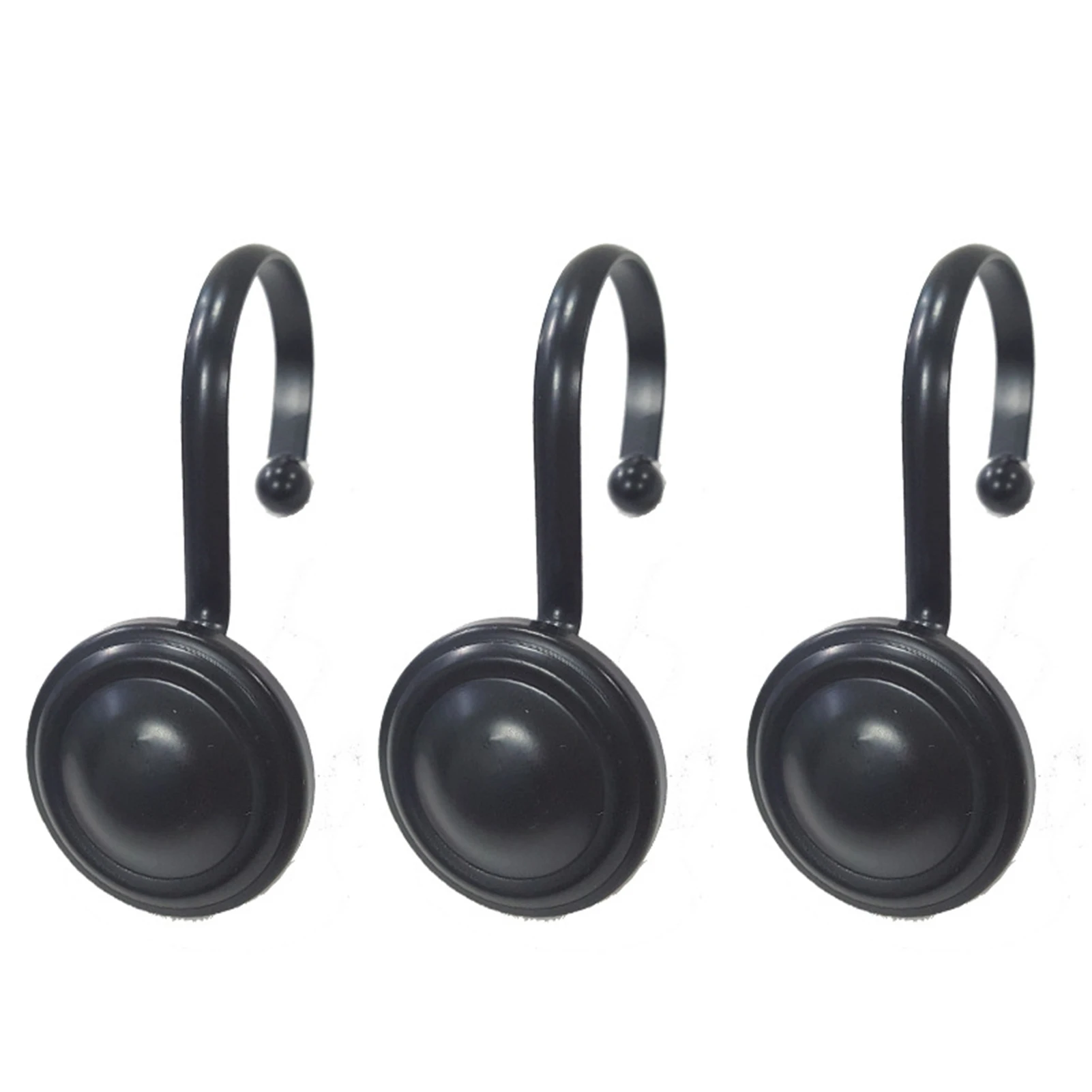 12pcs Bathroom Curtain Hook Premium Metal Sliding Shower Hooks for Home Bathroom Accessories