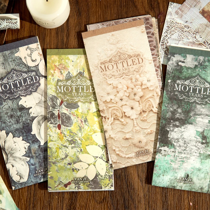 Mottled Years series Paper Material 4 Style 24 Pcs for Scrapbooking scrapbook paper scrapbooking material scrapbook materials scrapbooking paper
