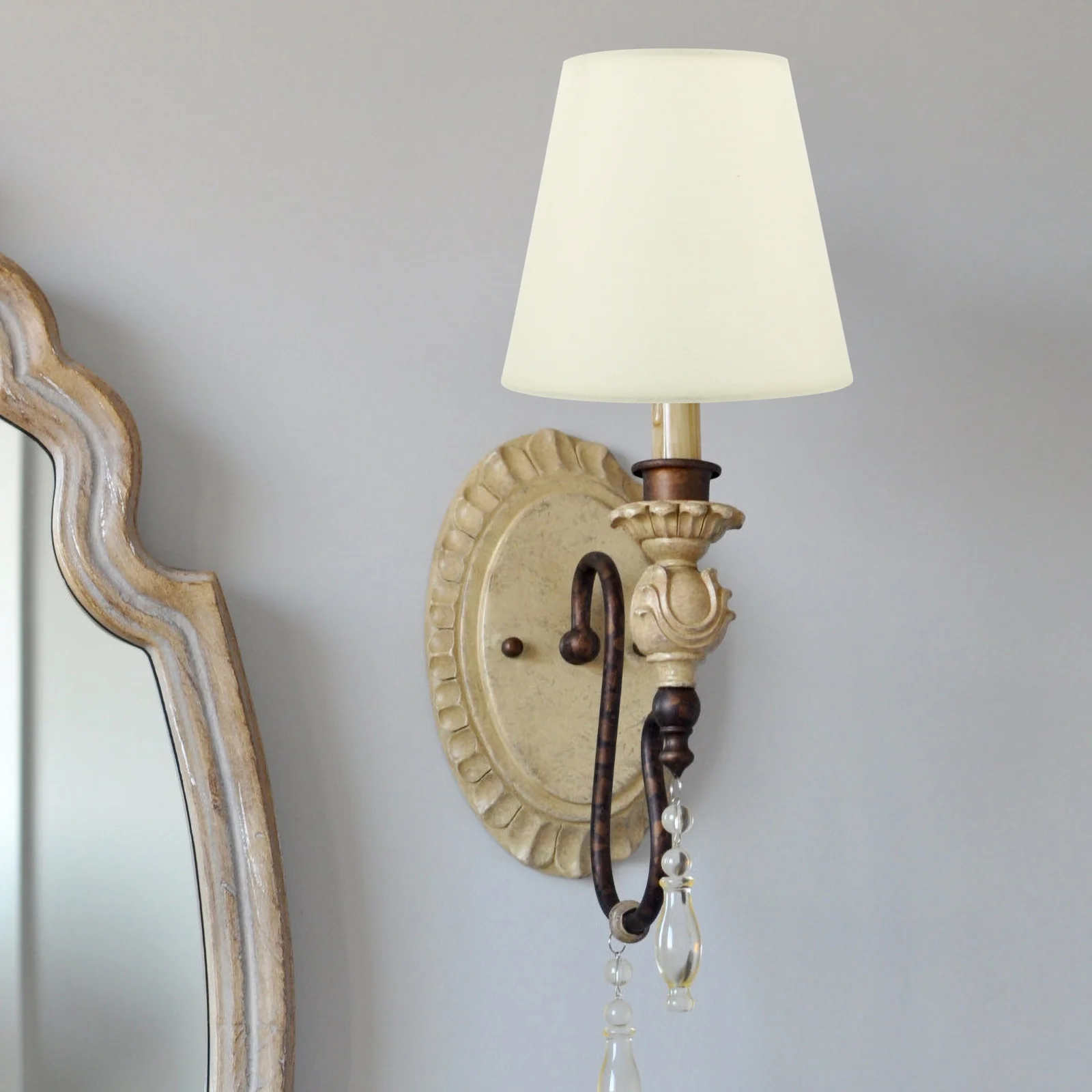 

2 Pcs Fabric Lampshade Light Ceiling Bedside Screen Abaju Metal over Bulb Medium
