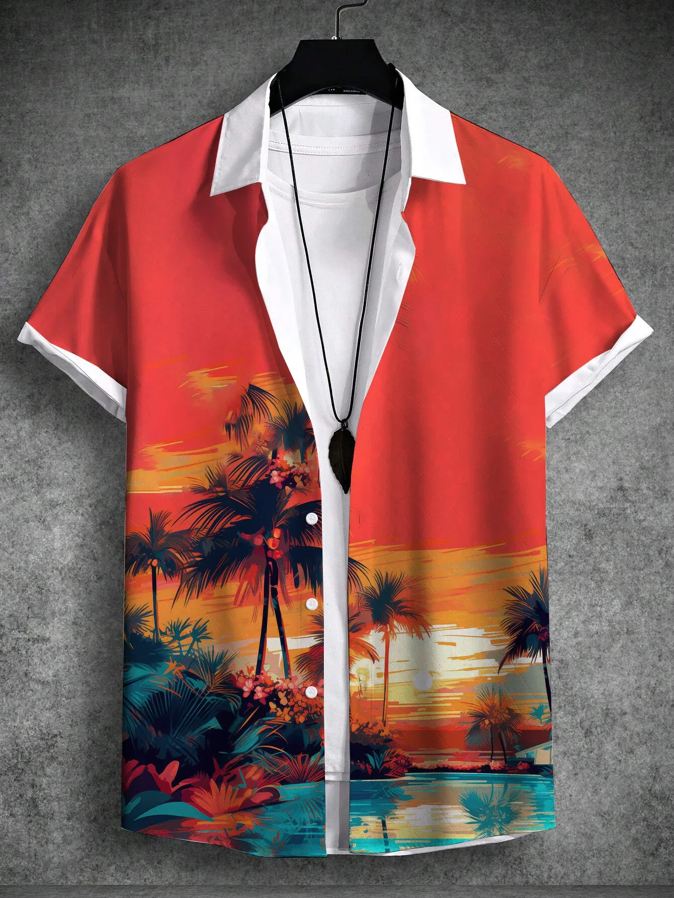 

Men's Shirts Hawaiian Vacation Style 3D Print Coconut tree Graphic Short Sleeve Tee Tops Streetwear Loose Casual Hawaiian Shirts
