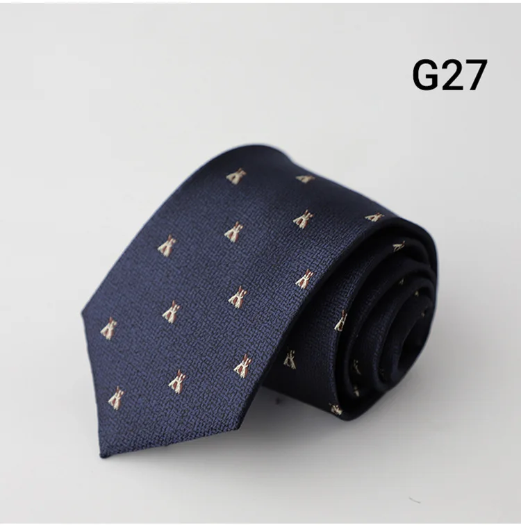 7CM Luxury Men's Formal Business Neckties Professional Polyester Jacquard Brown Navy Neck Ties Wedding Party Suit Accessories