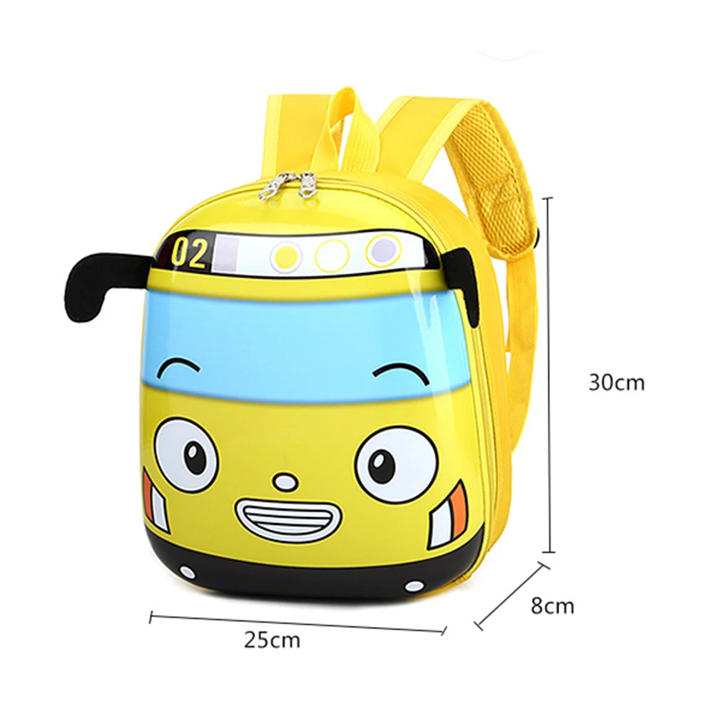 3D Cartoon Bus Toddler Backpack Cute Kindergarten School Bookbag Small School Backpack for Boys Girls Go for An Outing