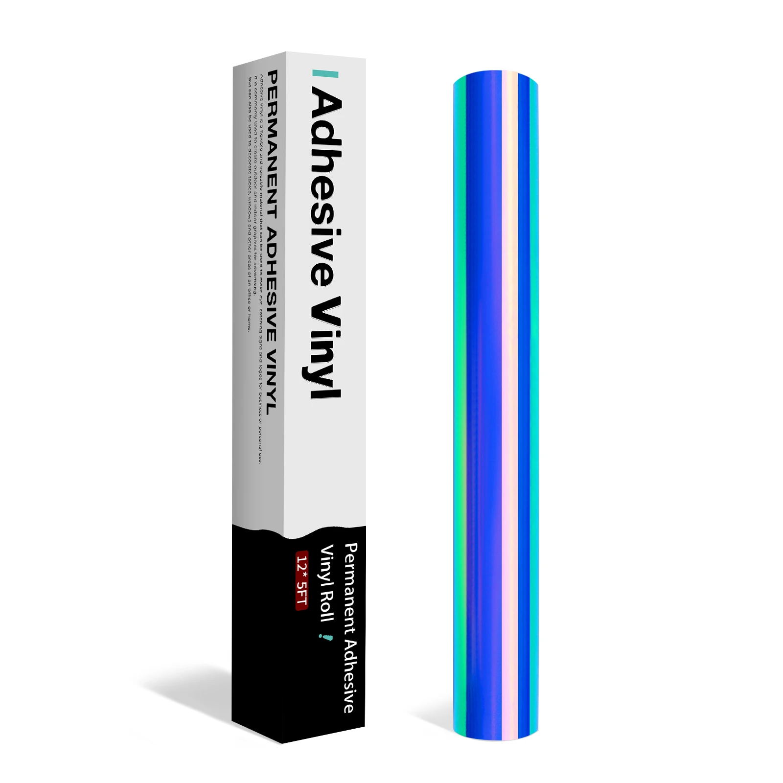 

HTVRONT 12"X 5ft/30x152cm Holographic Adhesive Vinyl Roll Sticky Craft Permanent Sticker Film Vinyl for Cricut Glass Cup