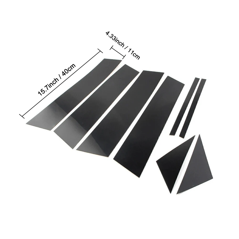 Glossy Black Car Window Door Pillar Trim Cover Stickers Accessories