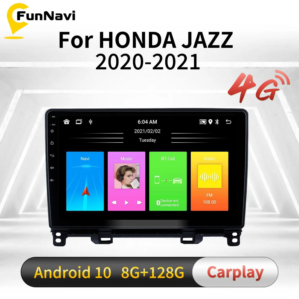 

Car Radio for HONDA JAZZ 2020-2021 2 Din Android Car Stereo Multimedia Player Auto Navigation GPS 4G Head Unit Autoradio Carplay