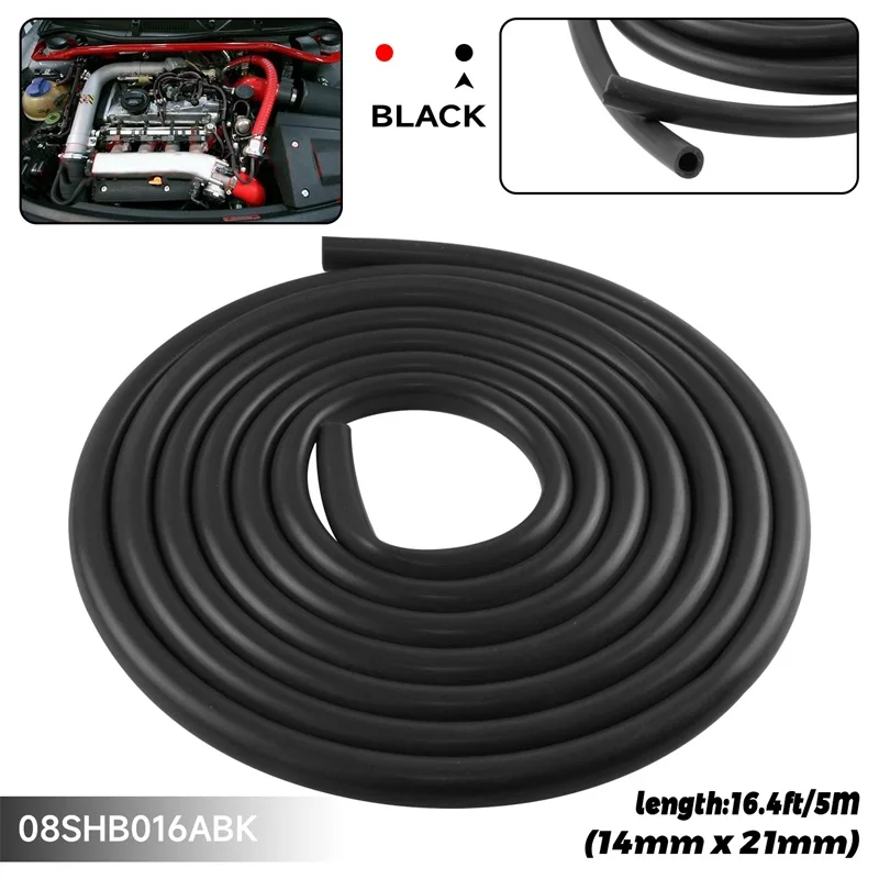

Universal ID 14mm Silicone Vacuum Hose Tube Pipe Hose Turbo Boost Water Air Coolant Valve 5 meters Black/Red