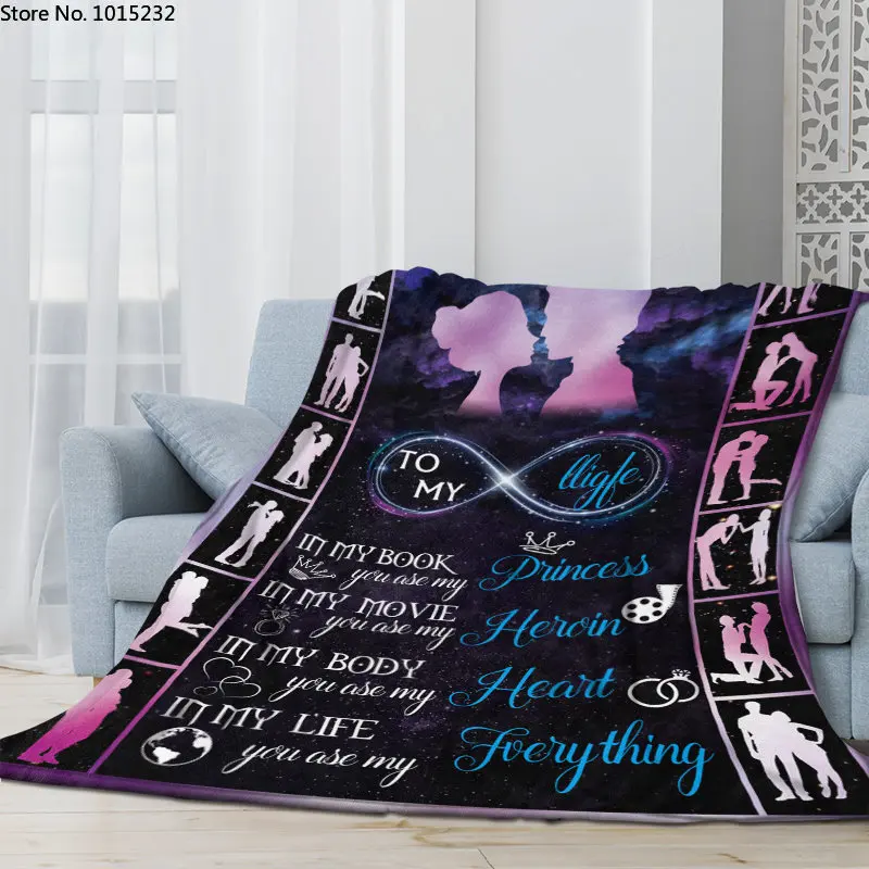 

To My Wife From Lover 3D All Over Printed Personalized Thin Blanket Flannel Portable Home Travel Office Blanket 05