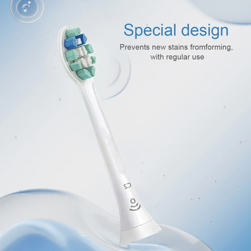 4Pcs Toothbrush Heads White Replacement Toothbrush Heads Plaque Defence Toothbrush Brush Head for Philips Sonicare C2 Optimal 4