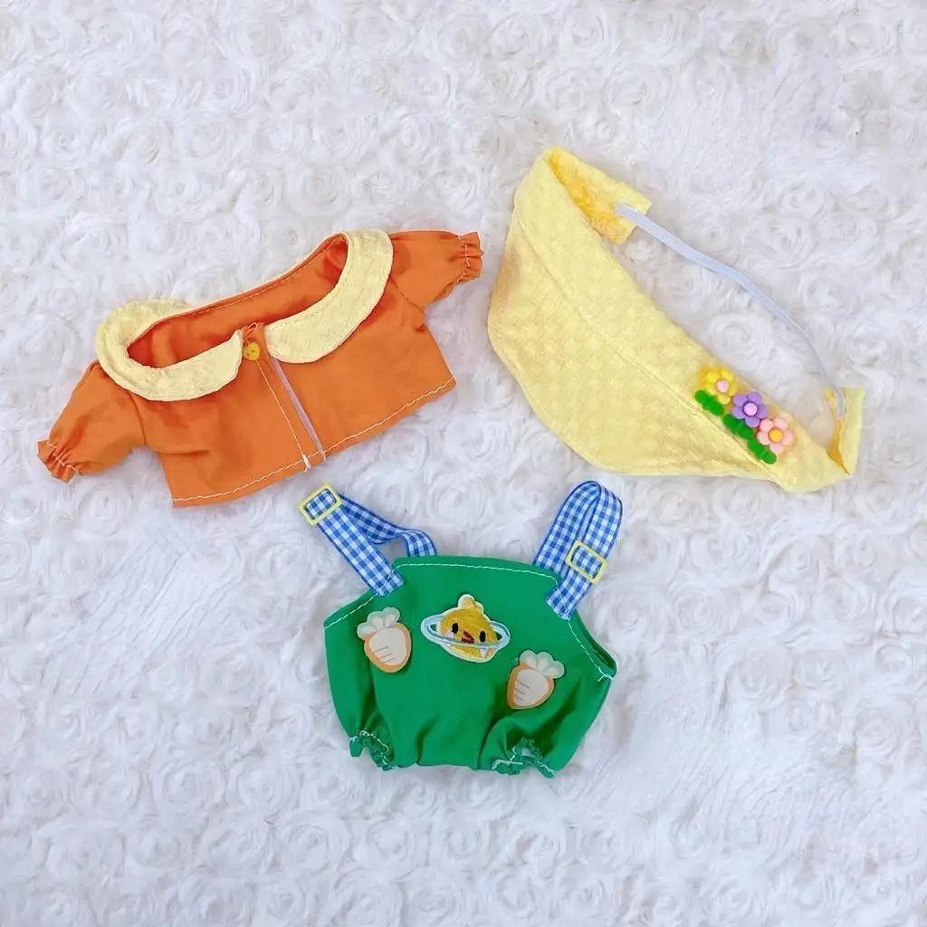 20cm Mini Plush Doll Clothes Outfit Accessories Maid Skirt Dress Suit