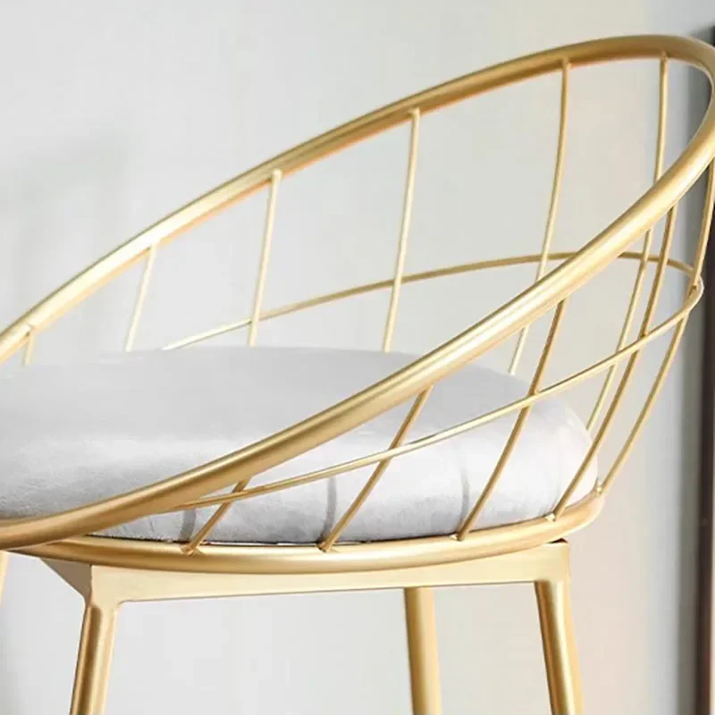 Dining Lounge Bar Chairs Simple Luxury Metal Trendy Bar Stool Ottomans Taburetes Para Barra De Cocina Restaurant Furniture