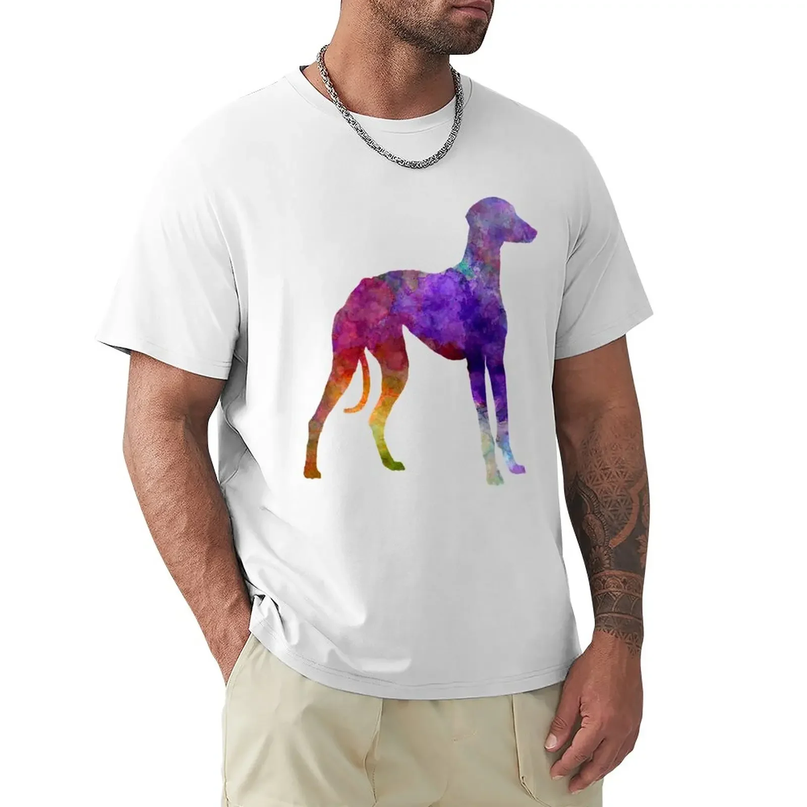 

Arabian Greyhound in watercolor T-Shirt plain Blouse designer t shirt men
