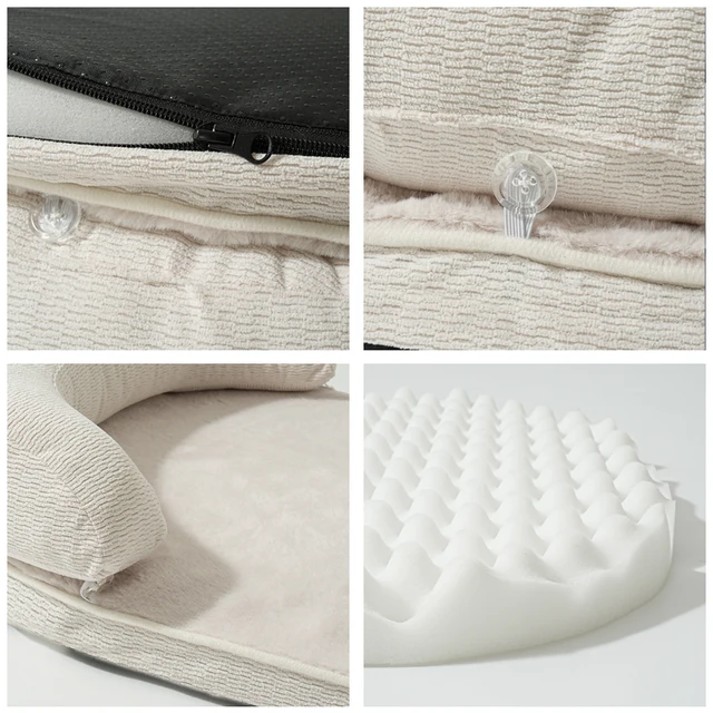 Dog Beds for Medium Large Dogs,Sofa Dog Bed with Pillow,Soft Pet Bed for Support Bolster,Wintert Pet Bed & Non-Slip Bottom 5
