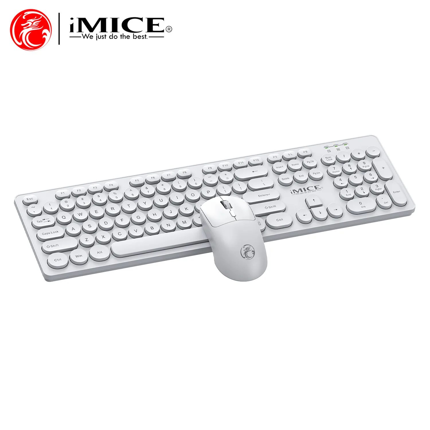 USB wireless gaming round key cap waterproof keyboard and mouse wireless office keyboard and mouse set - Image 3