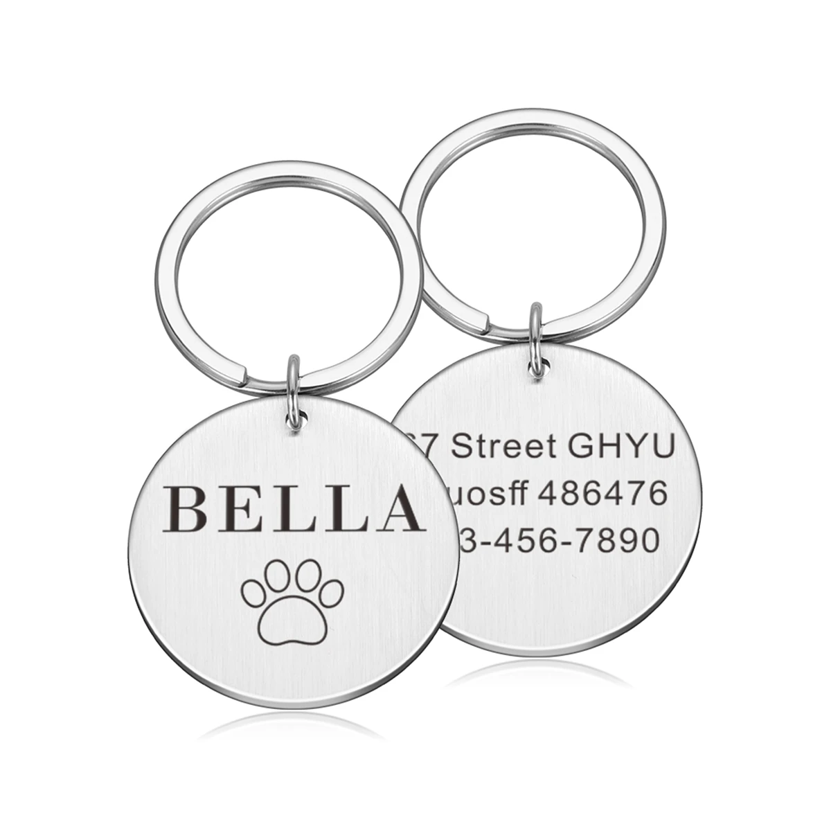1 pc nice footprint Custom Text Laser Engraving Personalized Dog Tags Personalized Pet ID Tag For Pets 4