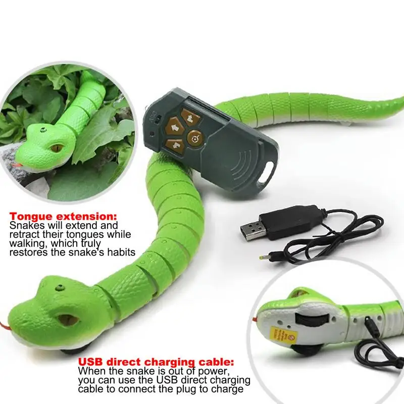 Simulation Remote Control Snake Toys For kids Compulsion Scary Induction Snake Reptile Electronic Prank Toy Holiday Parties gift 4