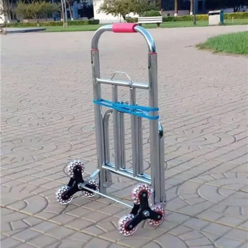 

Grocery Shopping Cart Folding Stair Climbing Luggage Trolley Portable Pull Truck Small Household