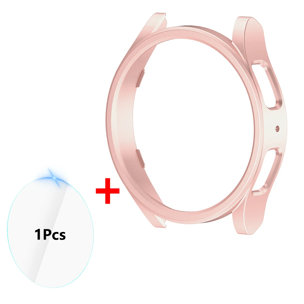 Premium Waterproof PC Cover with Tempered Glass Protector for Samsung Galaxy Watch 6 and Classic