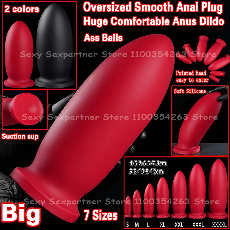 busty anal plug 4cm-12cm Silicone Butt Plug Anal Dilator Dildo With Suction Cup Adult Sex  Toys