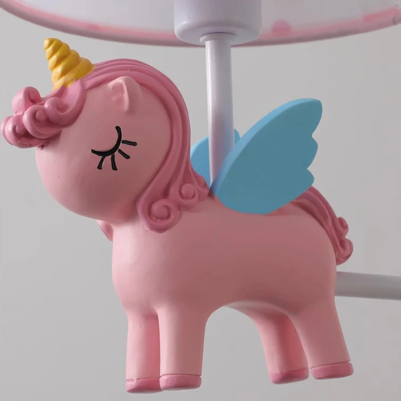 Children's Room Wall Lamps Pink Blue Pegasus Unicorn Lamp Creative Warm Baby Room Princess Room Girl Bedroom Bedside Wall Lights 5
