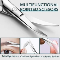 1pcs Beauty Small Eyebrow Scissors Curved Rounded Facial Nose Hair Trimming Tweezer Vibrissa Eyelashes Grooming Makeup Tool 2