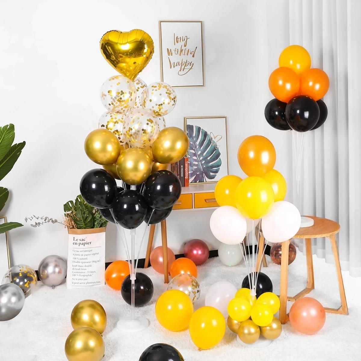 Balloon Stand Holder Birthday Party Decoration Set Party Balloon Set Birthday Balloon Set Balloon Stand Balloon Holder Column Support Accessories for Birthday Party Decor Baby Shower Wedding Party Decor