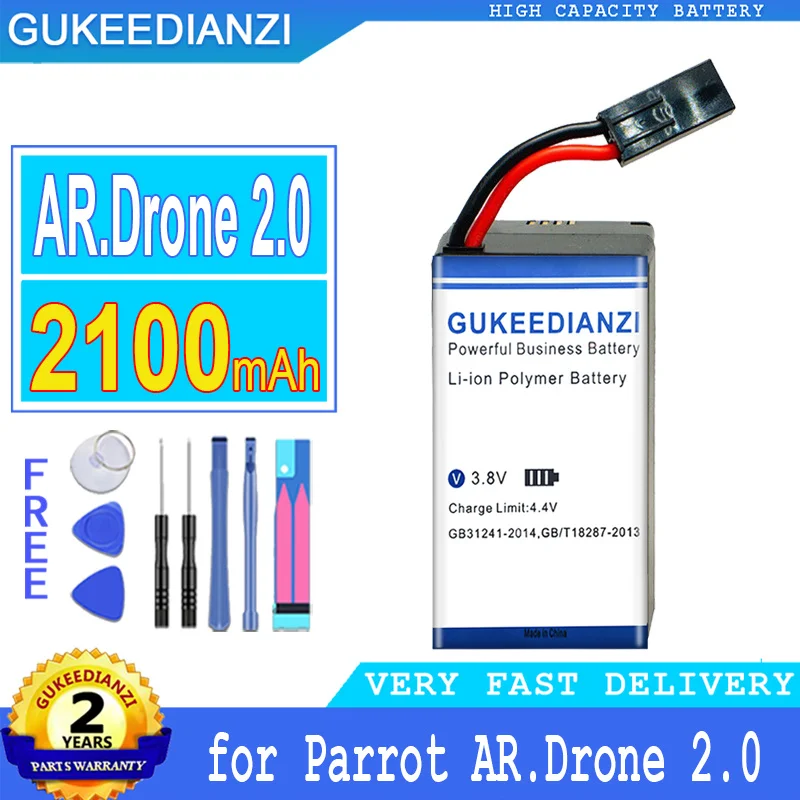 

2100mAh GUKEEDIANZI Battery for Parrot AR.Drone 2.0 Quadcopter Long Flight Time for drone Big Power Bateria