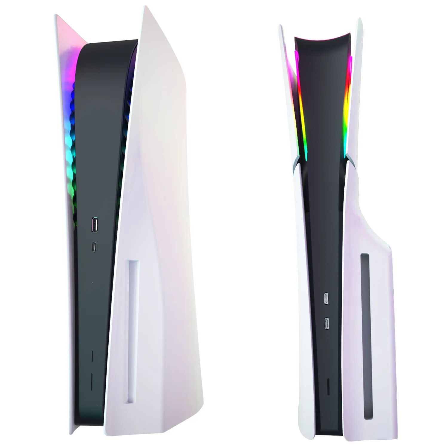 PS5 슬림 게임 콘솔 용 PG-P5S038A RGB LED 라이트 스트립 주변 장식 액세서리 원격/APP/USB 3 방법 DIY 장식